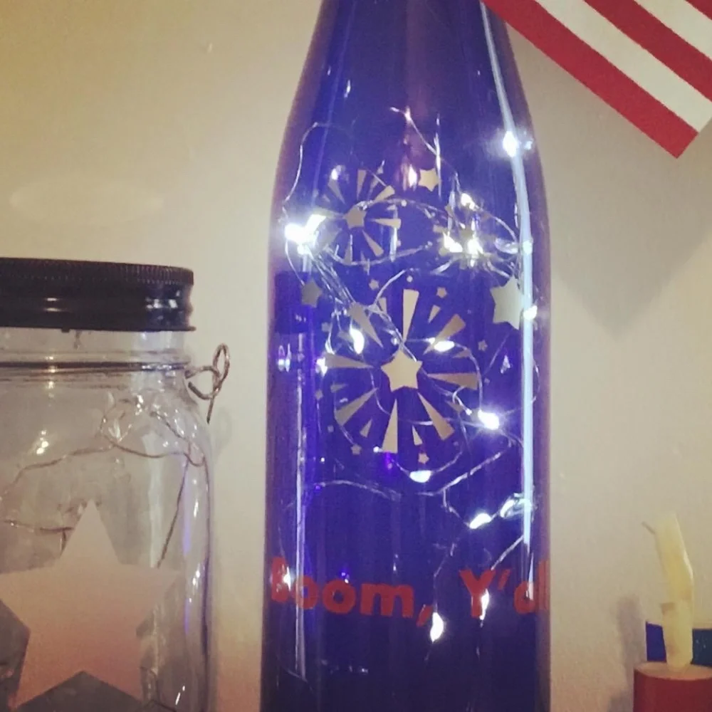 ‘Boom Y’all’ Wine Bottle Lantern